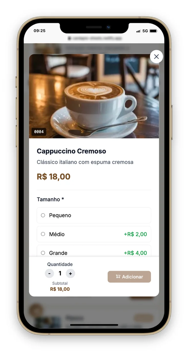 Cardápio Sheets - Tela Principal