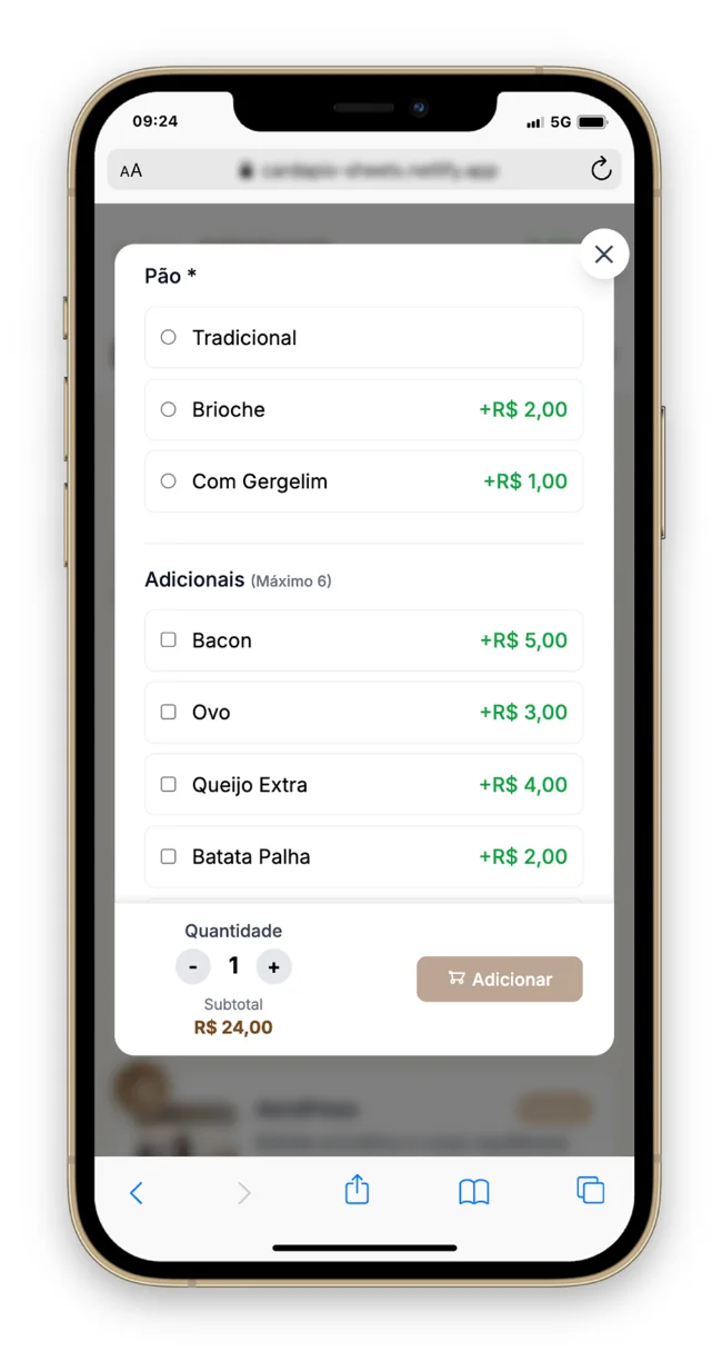 Interface de Produtos